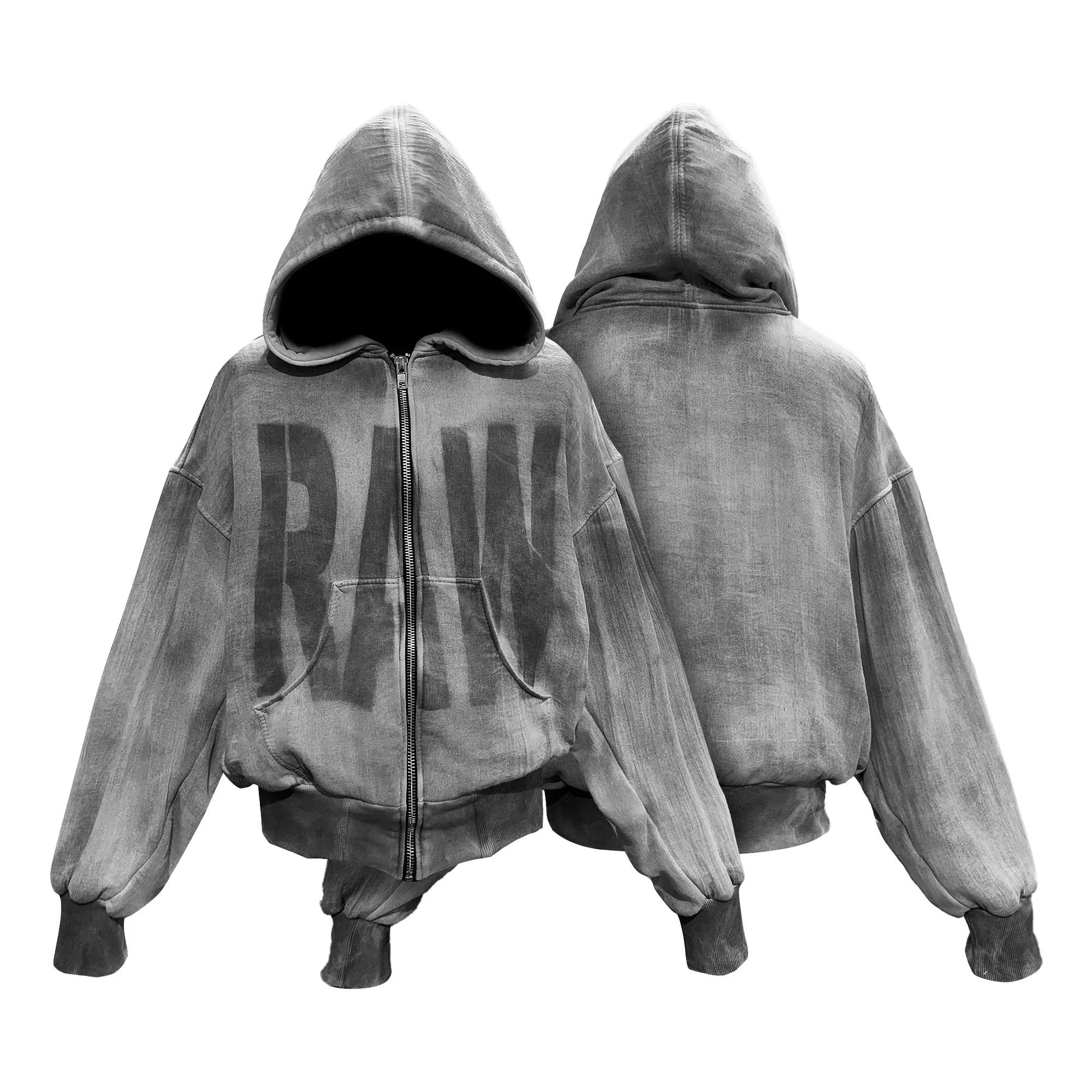 Zip Hoodie "Disgrid" Grey