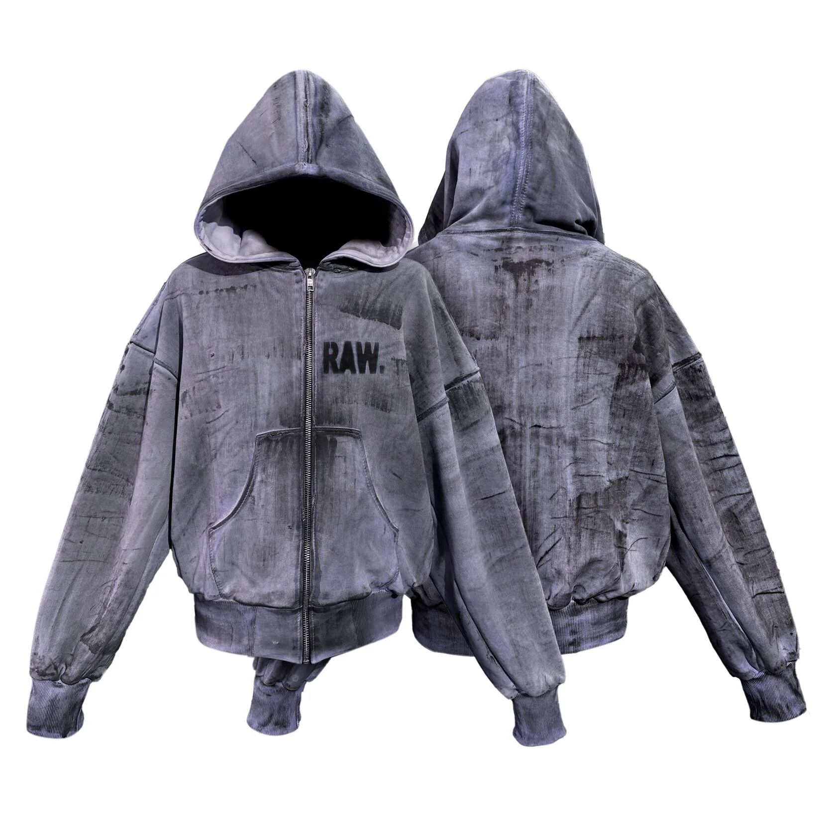 Zip Hoodie "Splash" Violet
